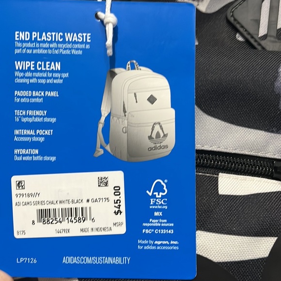 Adidas Trefoil Backpack 2.0 NWT - Picture 2 of 3